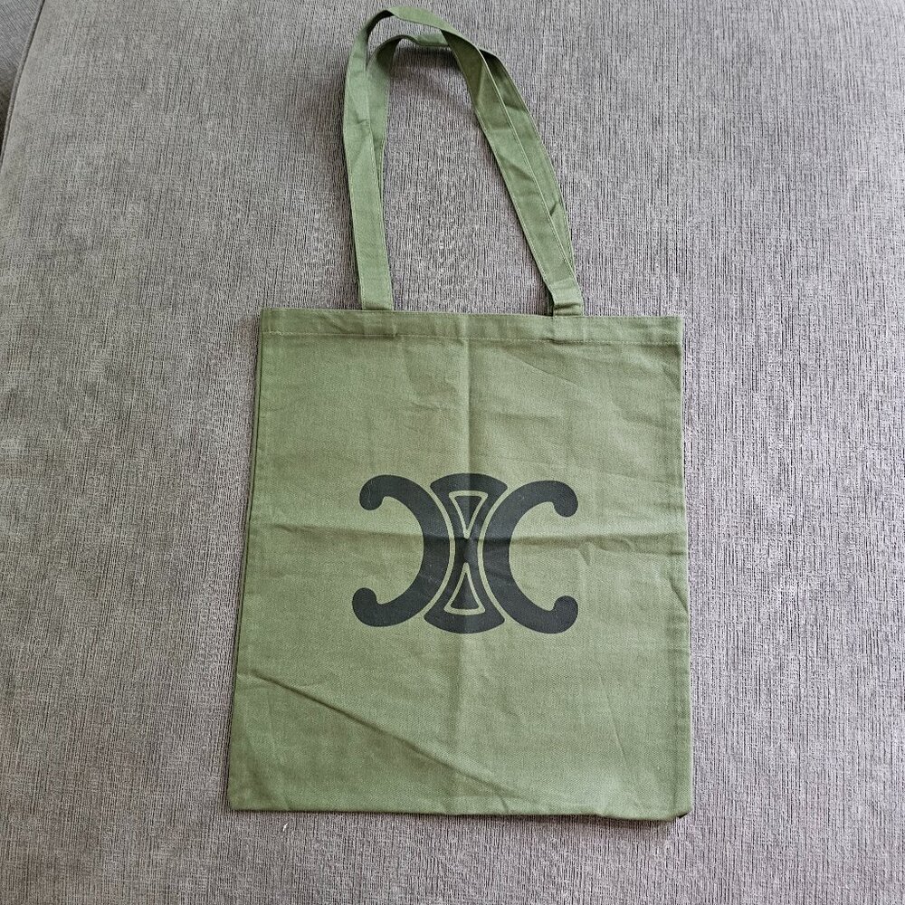 Celine Triomphe Women's Green Novelty Tote Eco Bag Popular Size